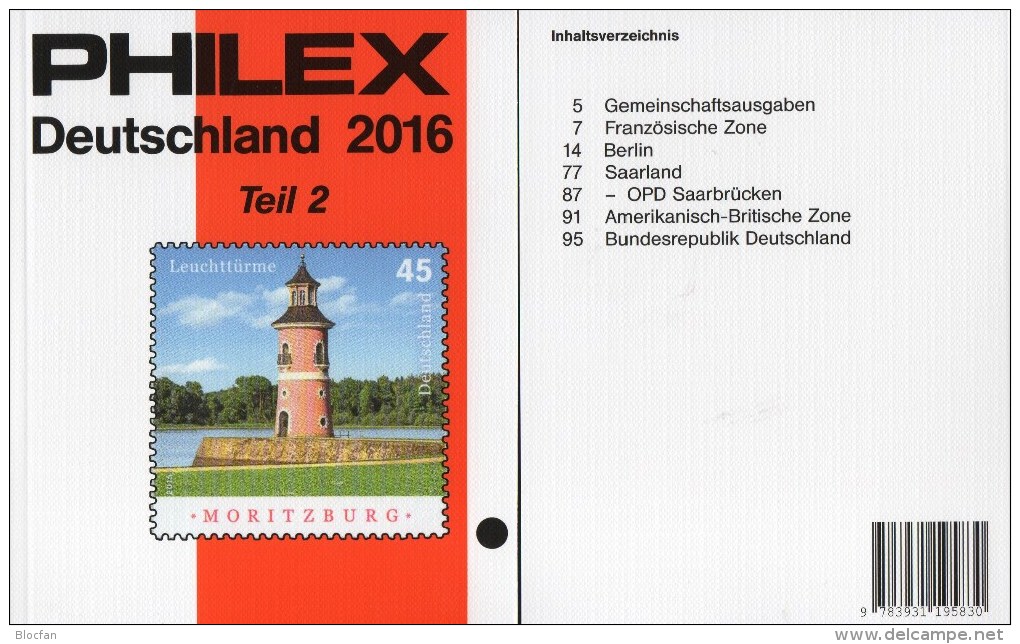 Philex Katalog 2016 Deutschland Teil 1+2 Neu 20€ D Altdeutschland DR III.Reich Besetzung Saar AM-/BI-/SBZ DDR Berlin BRD - Kolonien Und Auslandsämter
