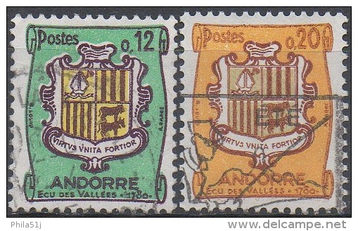 ANDORRE  FRANCAIS  N°155A Et 157__ OBL VOIR SCAN - Gebraucht