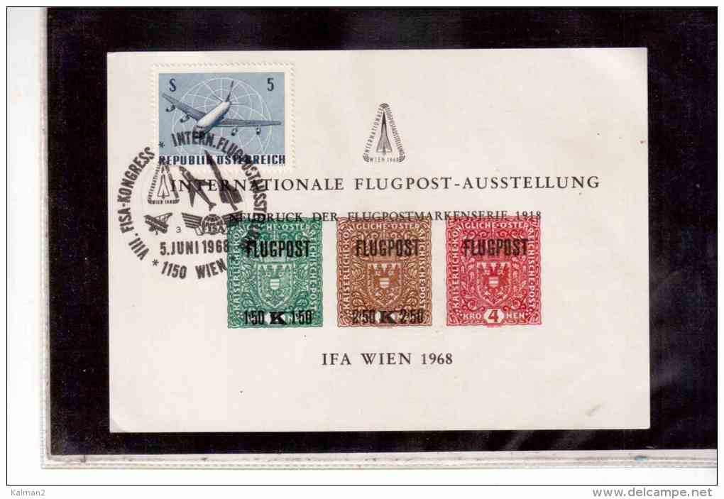 TEM7726   -   IFA-NEUDRUCKBLOCK ( NETTO KAT. NR. N7 )  / WIEN  5.6.1968 ( VIII.FISA.KONGRESS.INTER.FLUGPOSTAUSSTELLUNG) - Prove & Ristampe