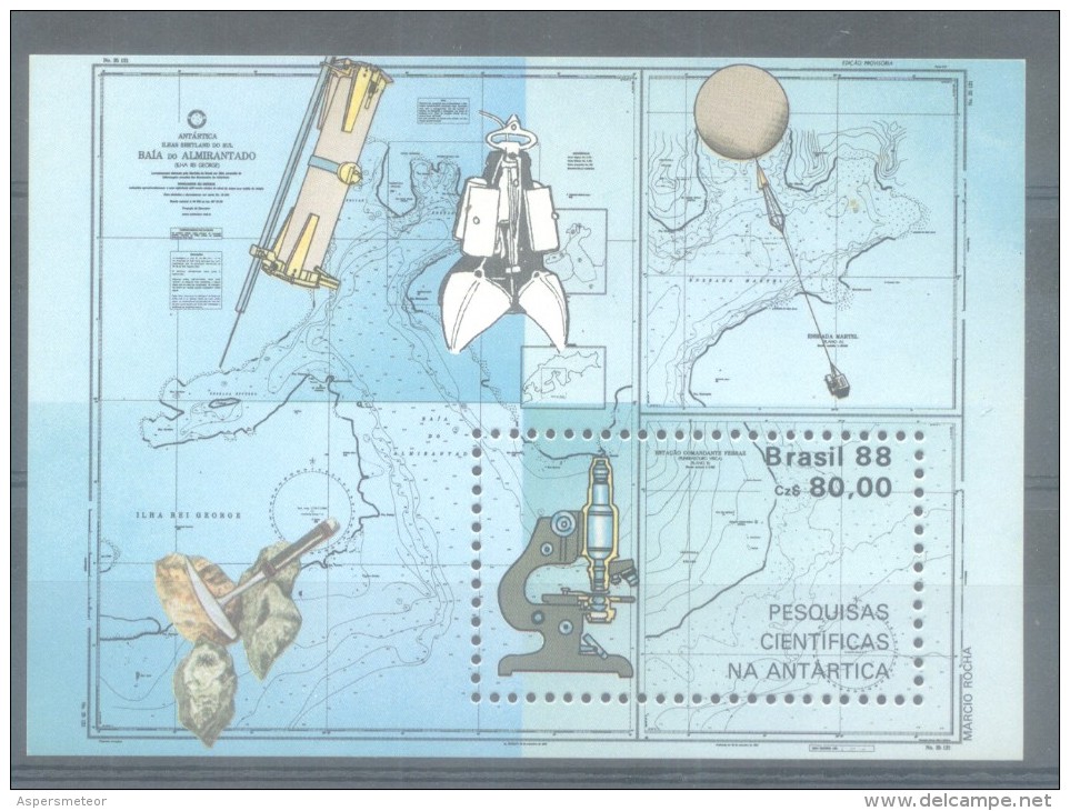 EXPEDITION SCIENTIFIQUE EN ANTARCTIQUE PESQUISAS CIENTIFICAS NA ANTARTICA BRASIL HOJA BLOC NR. 71 YVERT MNH - Blocks & Sheetlets