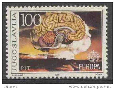 Jugoslavija Yugoslavia 1986 Mi 2156 YT 2033 ** Human Brains As Nuclear Cloud / Menschliches Gehirn, Atom &ndash; Europa - Neufs