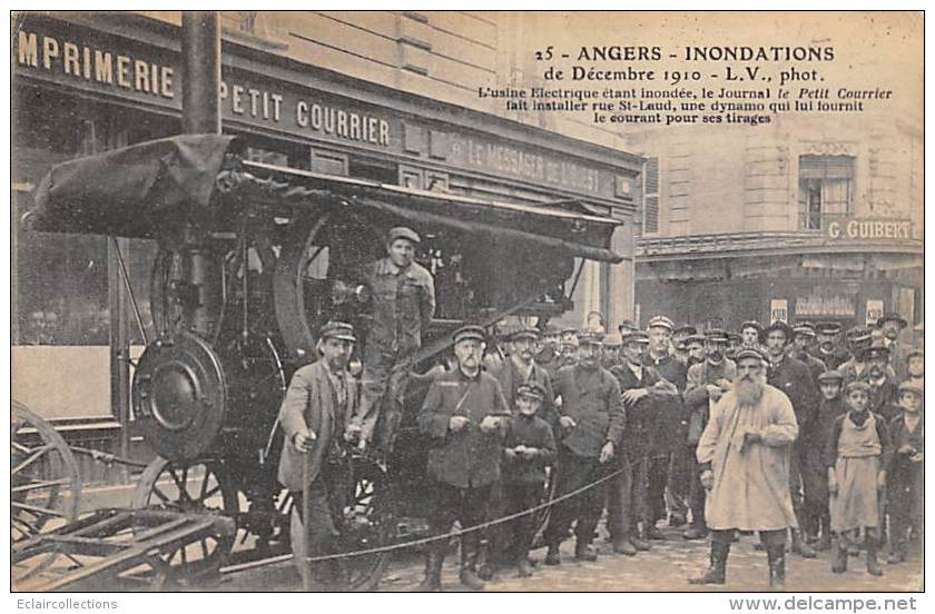 Angers   49    Inondations 1910. La Dynamo  Fournissant L'électicité Pour Le Petit Journal - Angers