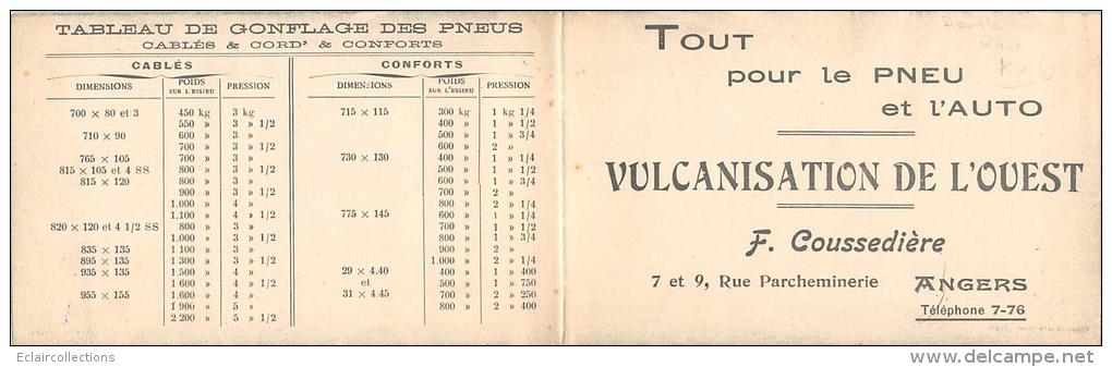 Angers    49    Vulcanisation Pneu . Ets Coussedière 7-9  Rue Parcheminerie. Carte Double. - Angers