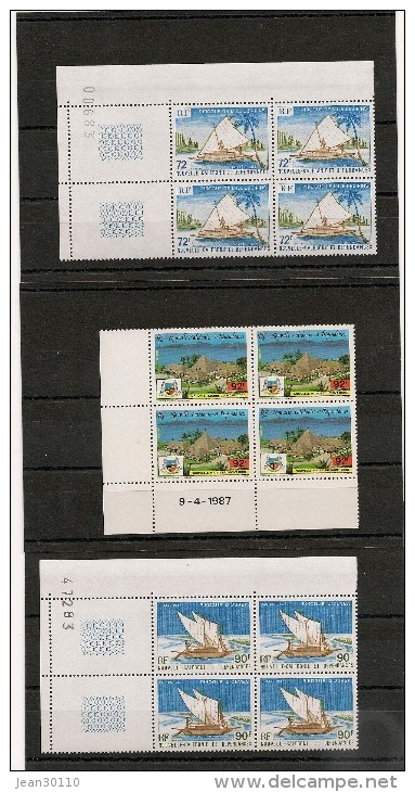 NOUVELLE CALÉDONIE Année 1987  Bloc De 4, Certains Coins Datés N° Y/T : 535/37-540-542/43-545** Côte: 45,00 € - Blocks & Kleinbögen