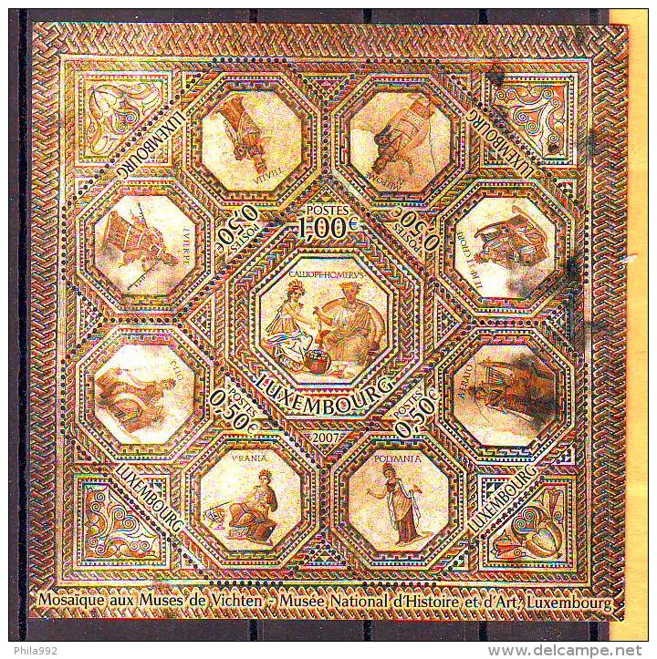 Luxembourg 2007 Y Art Roman Mosaics Vichten Mi No Bl 21 MNH - Nuovi