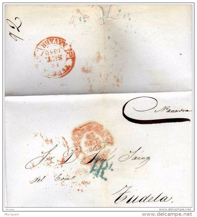 16668. Envuelta Pre Filaelica Zaragoza A Tudela 1848. 1 Real Azul - ...-1850 Prephilately