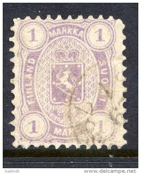 FINLAND 1875  1 Mk. Pale Mauve, Perforated  11 Used. Michel 19Ay - Gebraucht