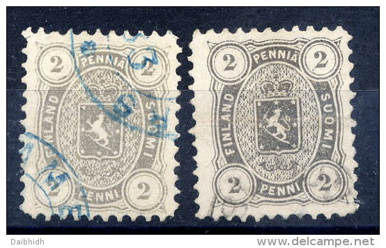 FINLAND 1875  2p Two Shades Perforated 11  Used.  Michel 12Ayb - Usati