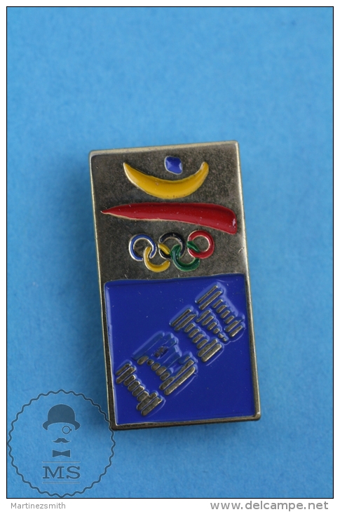 Barcelona 1992 Olympic Games Golden IBM Advertising Pin Badge - Juegos Olímpicos