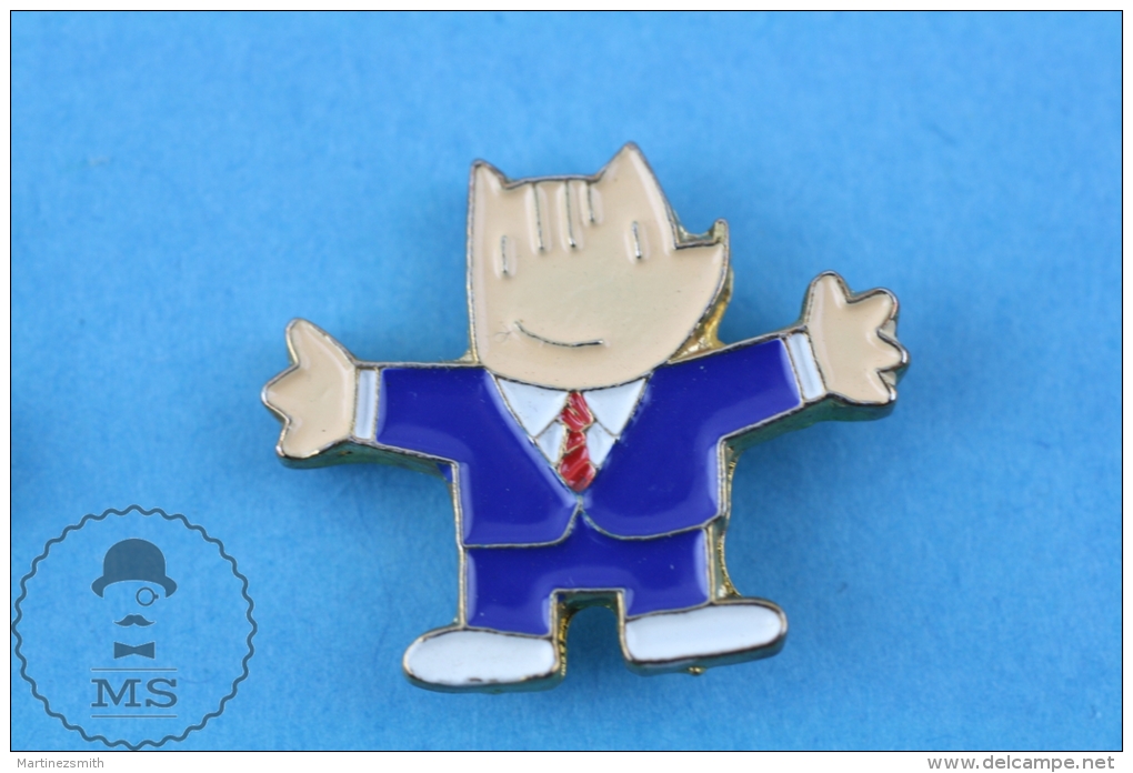 Barcelona 1992 Olympic Games, Cobi Mascot In Blue Suit Pin Badge - Juegos Olímpicos