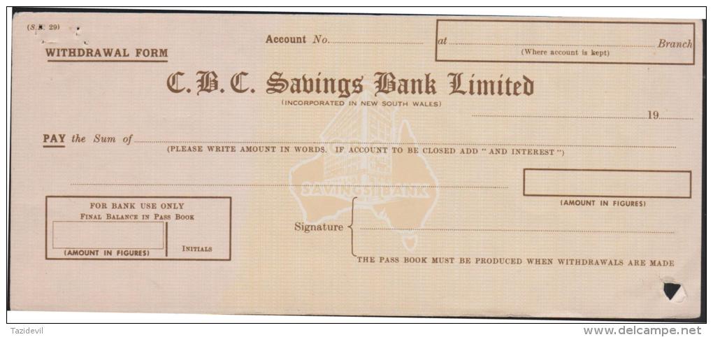 NEW SOUTH WALES - Unused C.B.C. Withdrawal Form. Good Condition - Covers & Documents