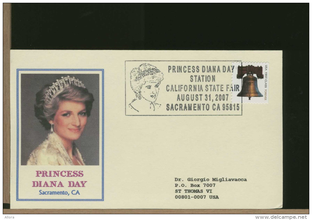 USA  -  SACRAMENTO CA. -  PRINCESS  DIANA  DAY  -  Ritratto Principessa - Familles Royales