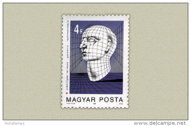 Hungary 1988. Computer Graphics Stamp MNH (**) Michel: 3964 / 0.60 EUR - Unused Stamps