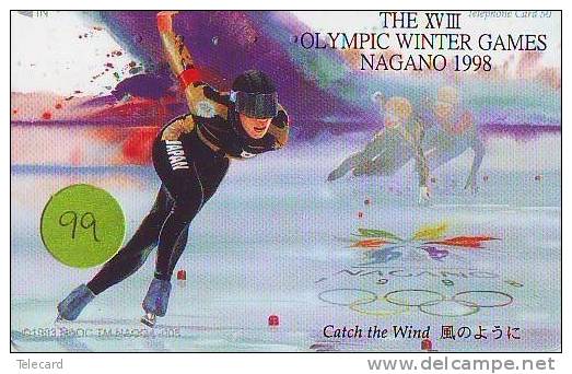 Telecarte PATINAGE Schaatsen EISLAUF SPEEDSKATING SKATING Phonecard Japon (99) - Sport