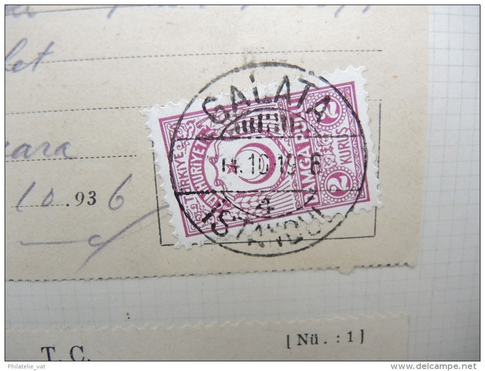 TURQUIE - Collection de timbres fiscaux sur documents - A voir - Lot 10711