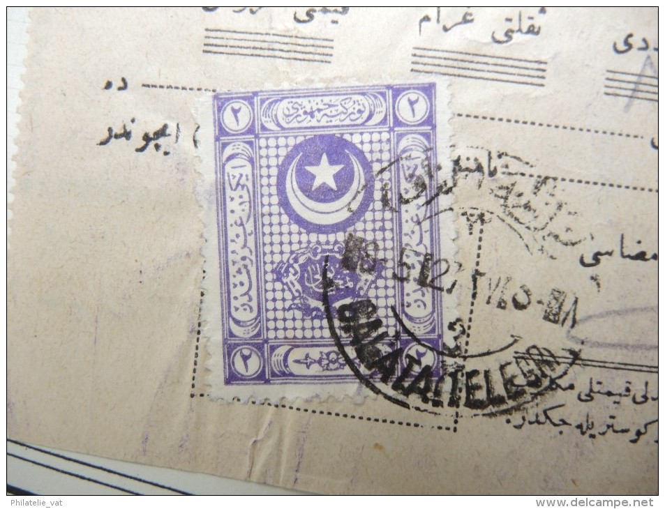 TURQUIE - Collection de timbres fiscaux sur documents - A voir - Lot 10711