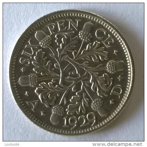 Monnaie - Grande-Bretagne - 6 Pence 1929 - Argent - Superbe - - H. 6 Pence
