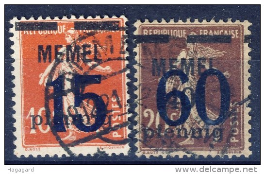 #K2473. French Memel Issue 1921. Michel 34-35. Used. - Used Stamps