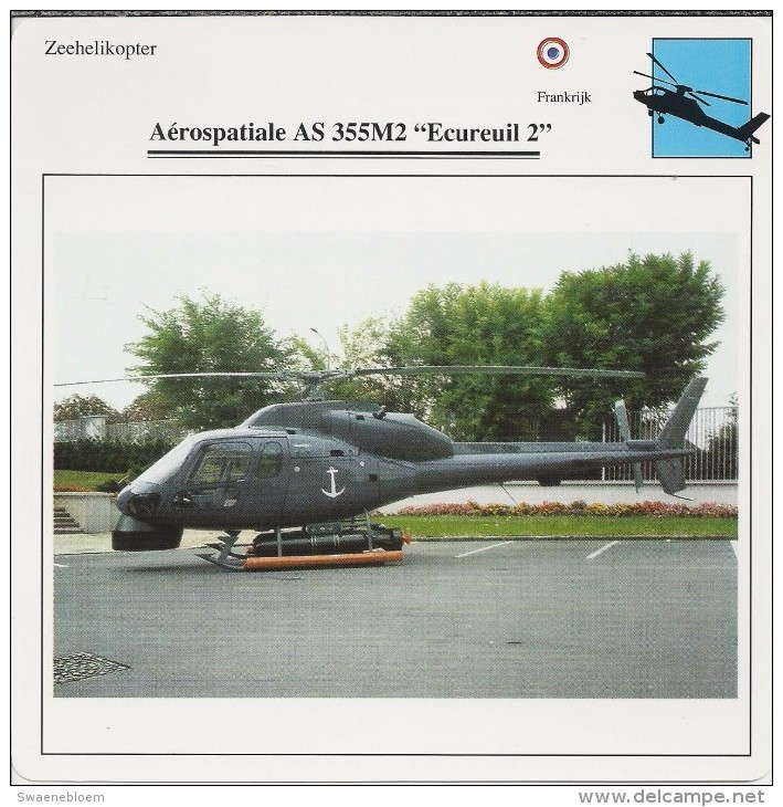 Helikopter.- Helicopter.- Aérospatiale AS-355M2 - ECUREUIL 2 - Frankrijk. 2 Scans. Hélicoptère - Zonder Classificatie