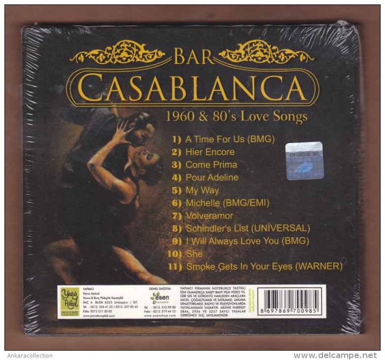 AC - BAR CASABLANCA 1900 & 80'S LOVE SONGS INSTRUMENTAL BRAND NEW MUSIC CD - World Music