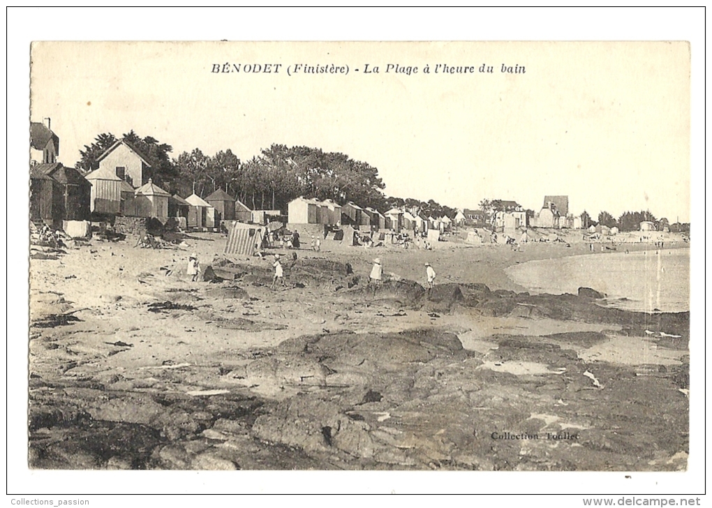 Cp, 29, Bénodet, La Plage à L'heure Du Bain, Voyagée - Bénodet