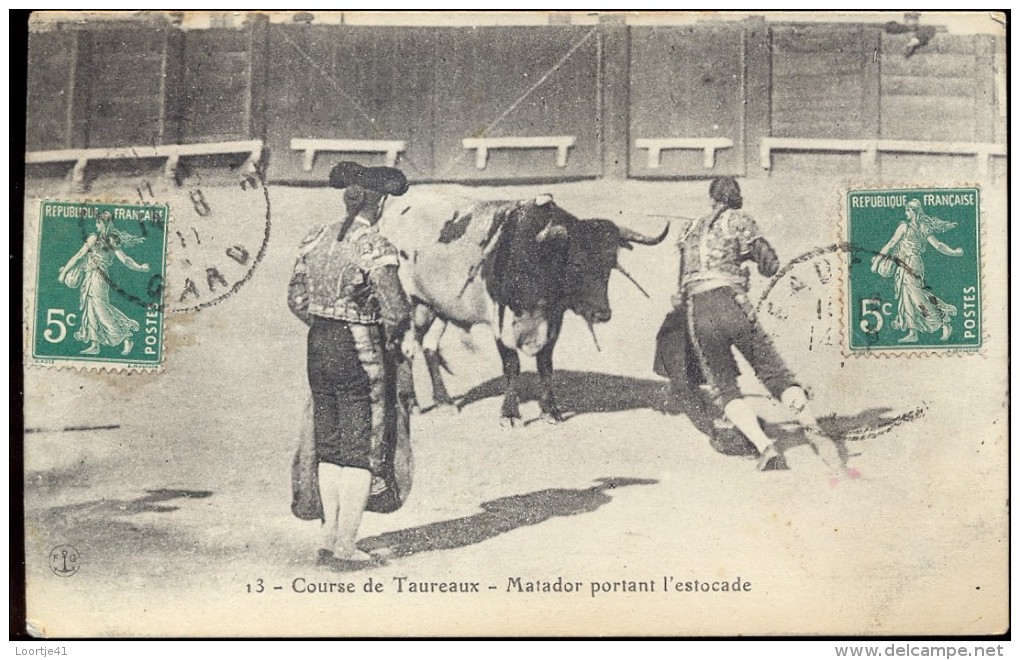 Course De Taureaux - Matador - Verstuurd Naar Ploegsteert 1911 - Corrida