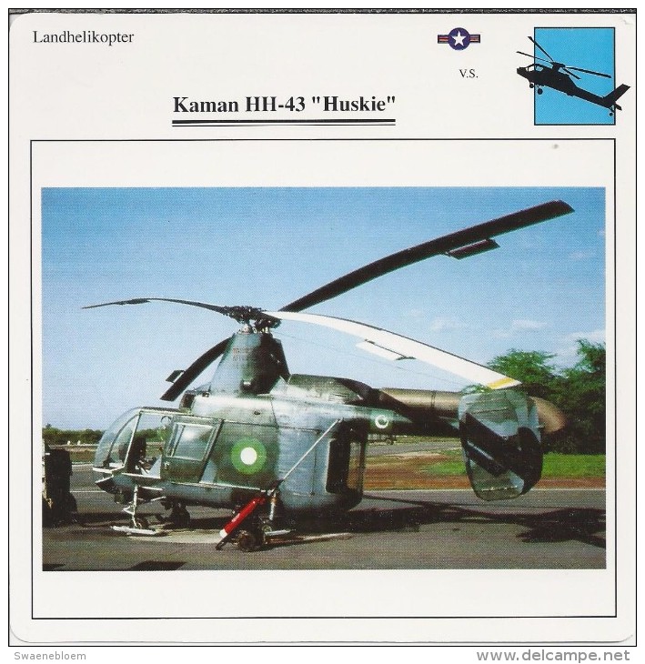 Helikopter.- Kaman HH-43 - Huskie - VS. Verenigde Staten. USA. 2 Scans. Hélicoptère. Helicopter. - Zonder Classificatie