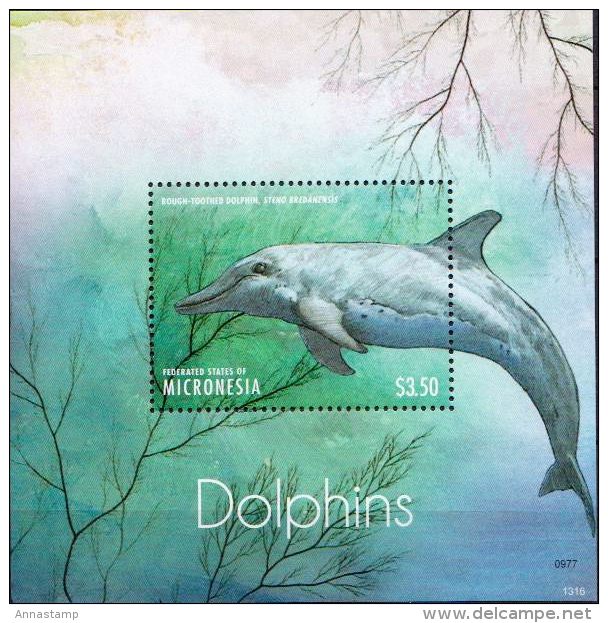 Micronesia MNH Dolphins Set Of 2 Sheetlets And 2 SSs - Dolphins