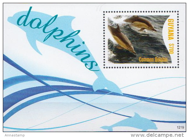 Guyana MNH Dolphins Set Of 2 Sheetlets And 2 SSs - Dolphins