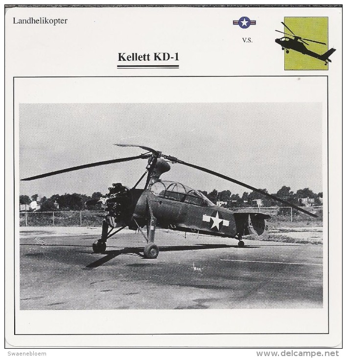 Helikopter.- Kellett KD-1. - VS. Verenigde Staten. USA. 2 Scans. Hélicoptère. Helicopter. - Zonder Classificatie
