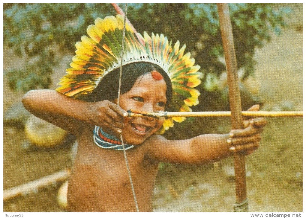 CT--N--1154--  MENINO JURUNA FLECHANDO - RESERVA INDIGENA DO XINGU - Amérique