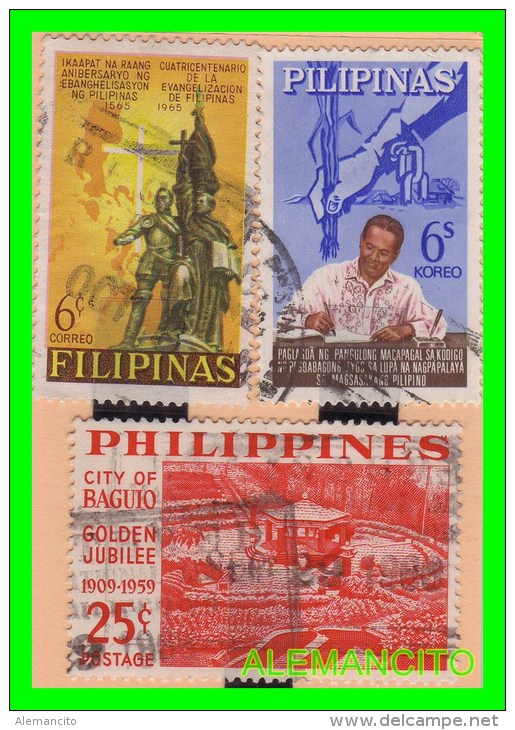 FILIPINAS  -  3  SELLOS  DIFERENTES  VALORES Y AÑOS   1979 - Filippine