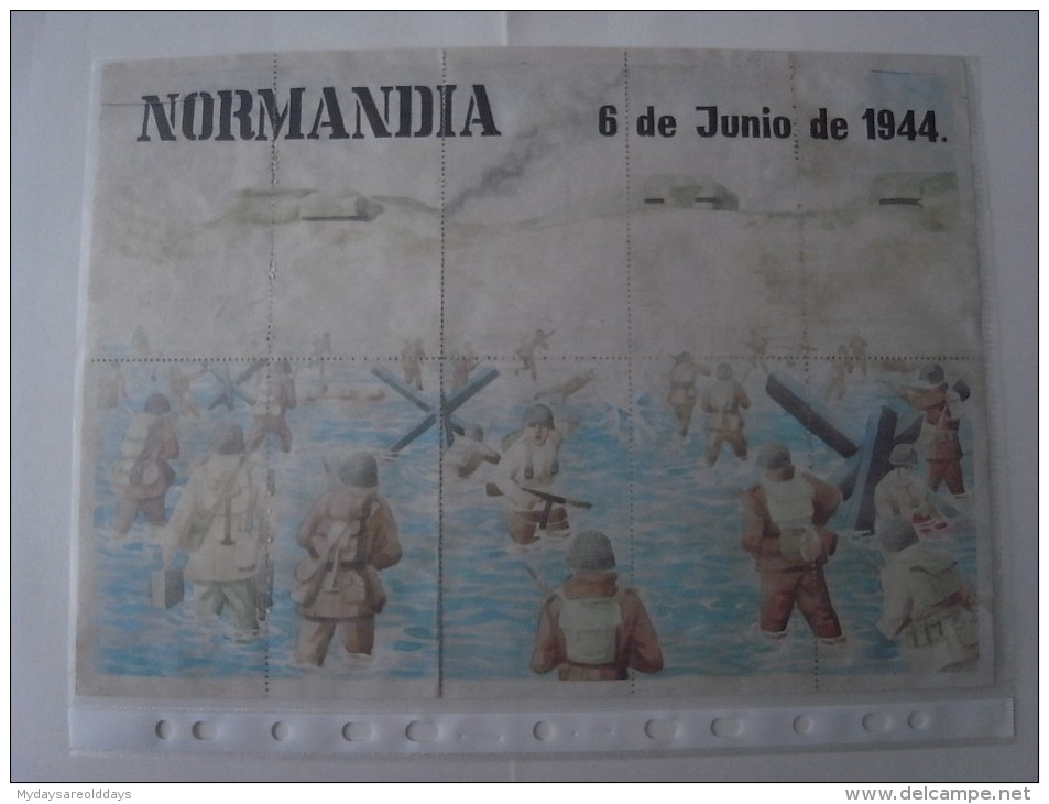 Banknotes - Spain Espana - Franco Regency - Cupon De Racionamento - Normandia 6 De Junio 1944 - Ww2 World War (2 Scans) - Altri & Non Classificati