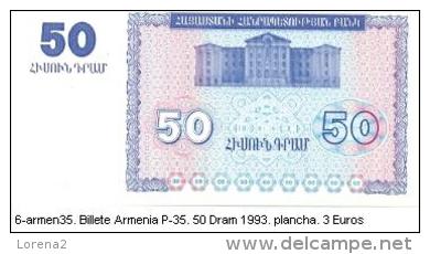 6armen-35. Billete Armenia. P-35. 50 Dram 1993 - Armenia