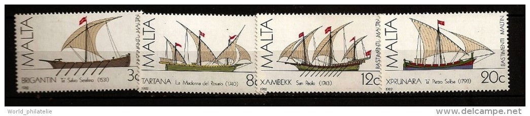 Malte Malta 1982 N° 657 / 60 ** Bateau, Marine, San Paolo, Pietro Saliba, Madonna Del Rosario, Salvo Serafin, Voilier - Malta