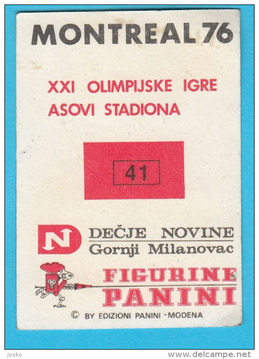 PANINI OLYMPIC GAMES MONTREAL 76 - No. 41 PARIS 1924 Poster (Yugoslavian Edition) Juex Olympiques 1976 - Trading Cards