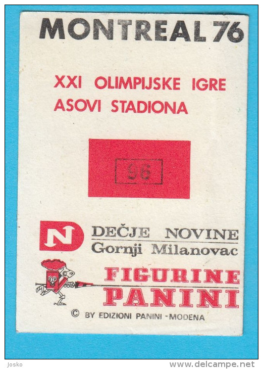PANINI OLYMPIC GAMES MONTREAL 76 - No. 96 CANADA COAT OF ARMS  (Yugoslavian Edition) Juex Olympiques 1976 - Tarjetas