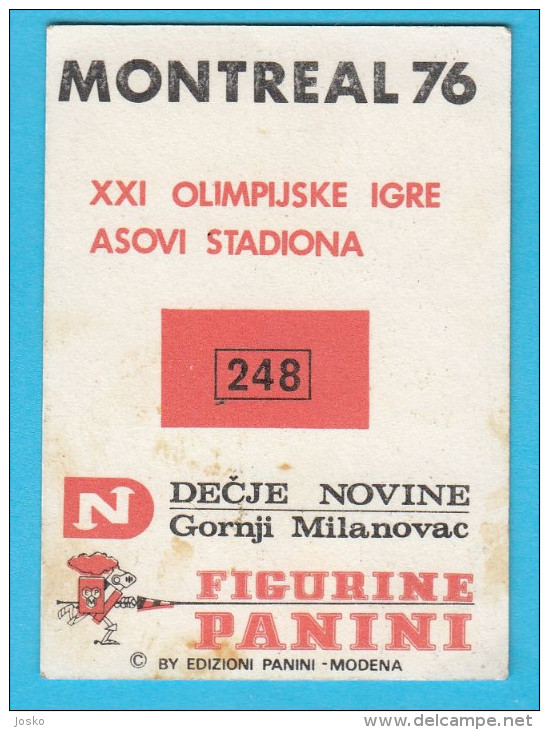 PANINI OLYMPIC GAMES MONTREAL 76 - No. 248 KORNELIA ENDER Swimming Germany (Yugoslavian Edition) Juex Olympiques 1976 - Swimming