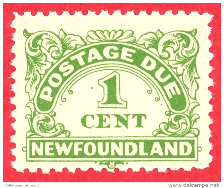 Canada Newfoundland # J1 - 1 Cent - Mint N/H F/VF - Dated  1939 - Postage Due /  Affranchissement  Dû - Fine Di Catalogo (Back Of Book)