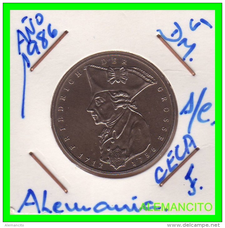 ALEMANIA REPÚBLICA FEDERAL &ndash; BRD  5 DM  CONMEMORATIVA C0PPER NICKEL   (AÑO 1986) CECA -F - 5 Marcos