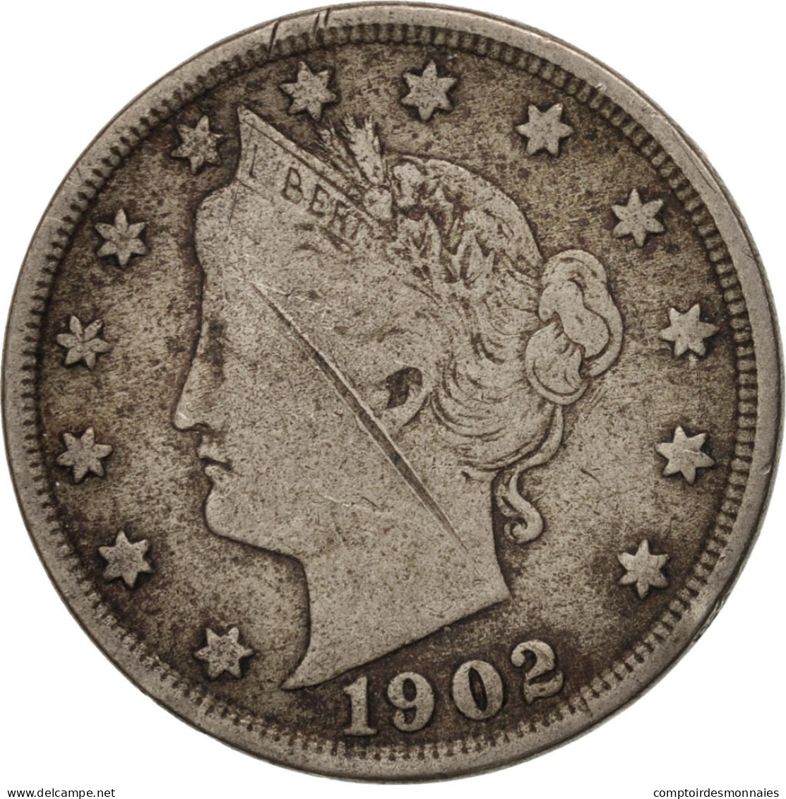 Monnaie, États-Unis, Liberty Nickel, 5 Cents, 1902, U.S. Mint, Philadelphie - 1883-1913: Liberty (Liberté)