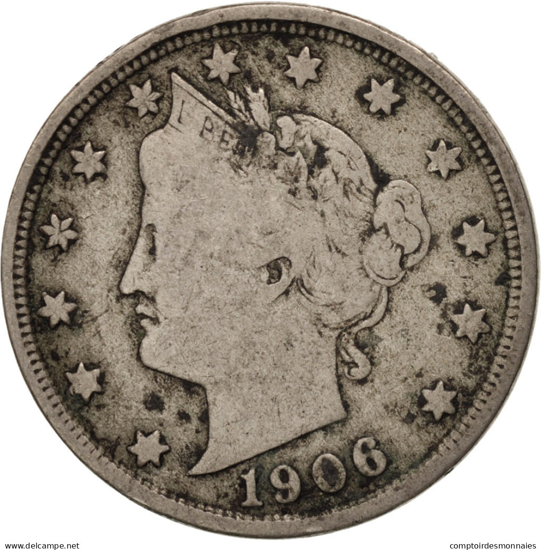 Monnaie, États-Unis, Liberty Nickel, 5 Cents, 1906, U.S. Mint, Philadelphie - 1883-1913: Liberty (Liberté)