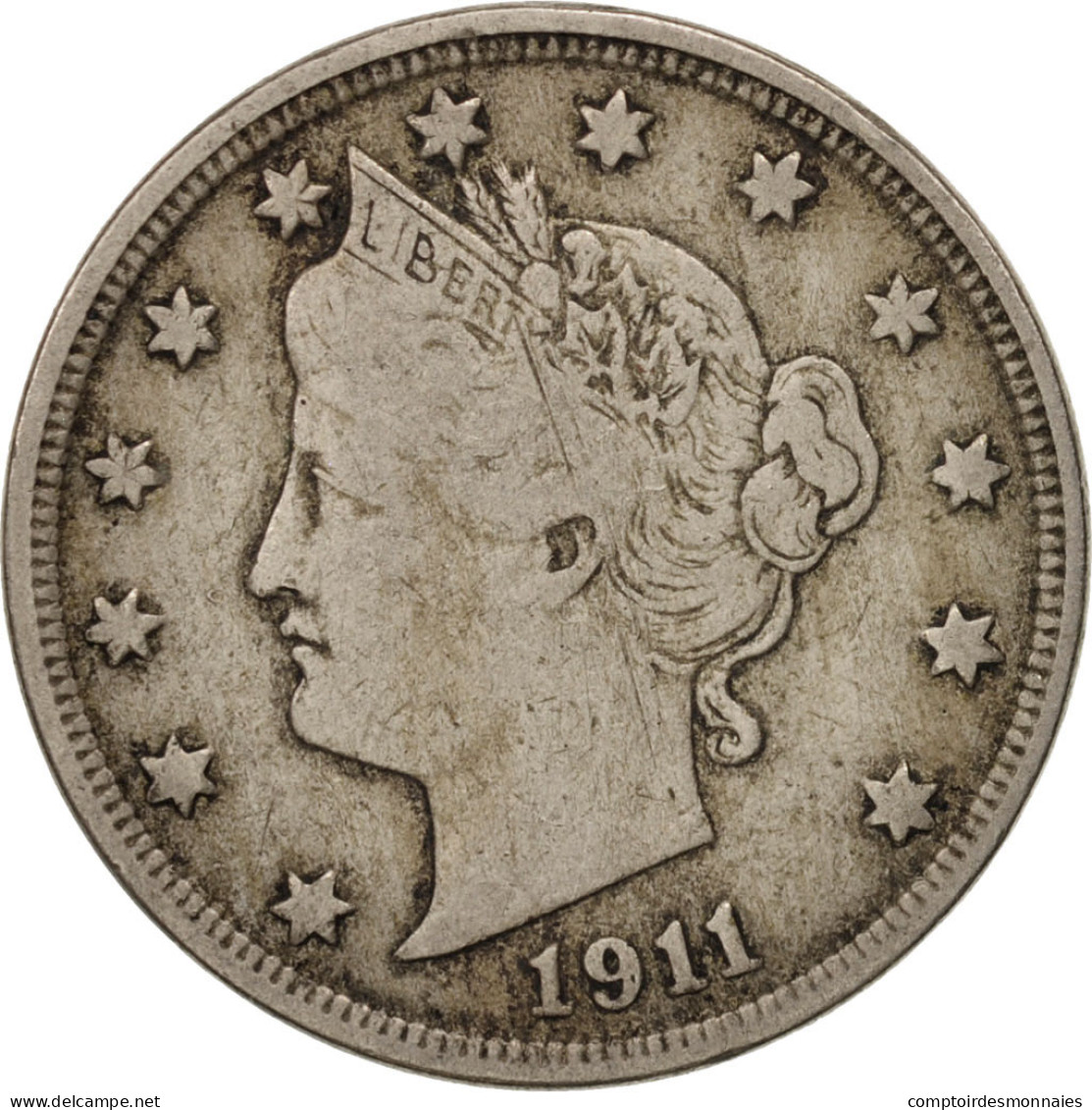 Monnaie, États-Unis, Liberty Nickel, 5 Cents, 1911, U.S. Mint, Philadelphie - 1883-1913: Liberty (Liberté)