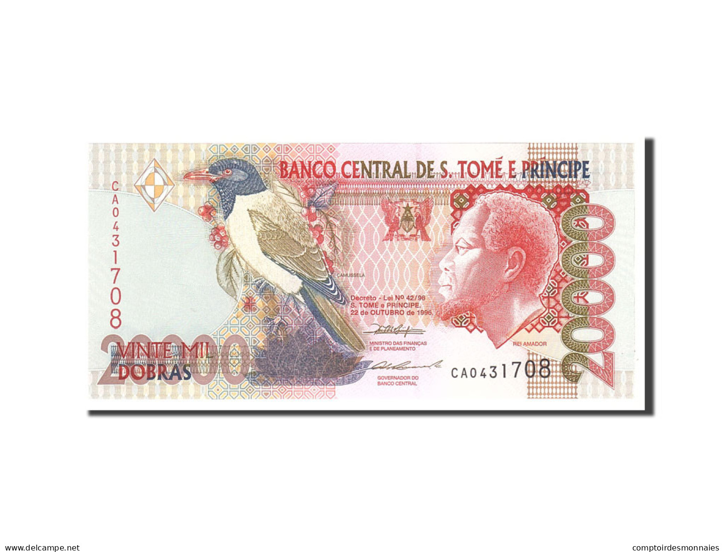 Billet, Saint Thomas And Prince, 20,000 Dobras, 1996, 1996-10-22, KM:67a, NEUF - São Tomé U. Príncipe