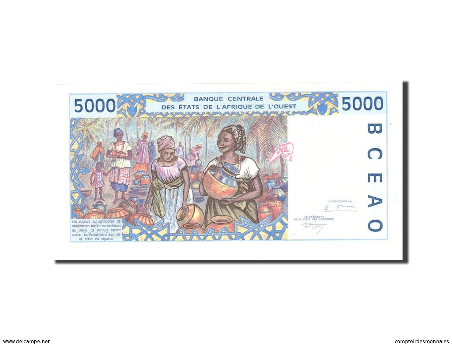 Billet, West African States, 5000 Francs, 1994, Undated, KM:613Hb, NEUF - États D'Afrique De L'Ouest