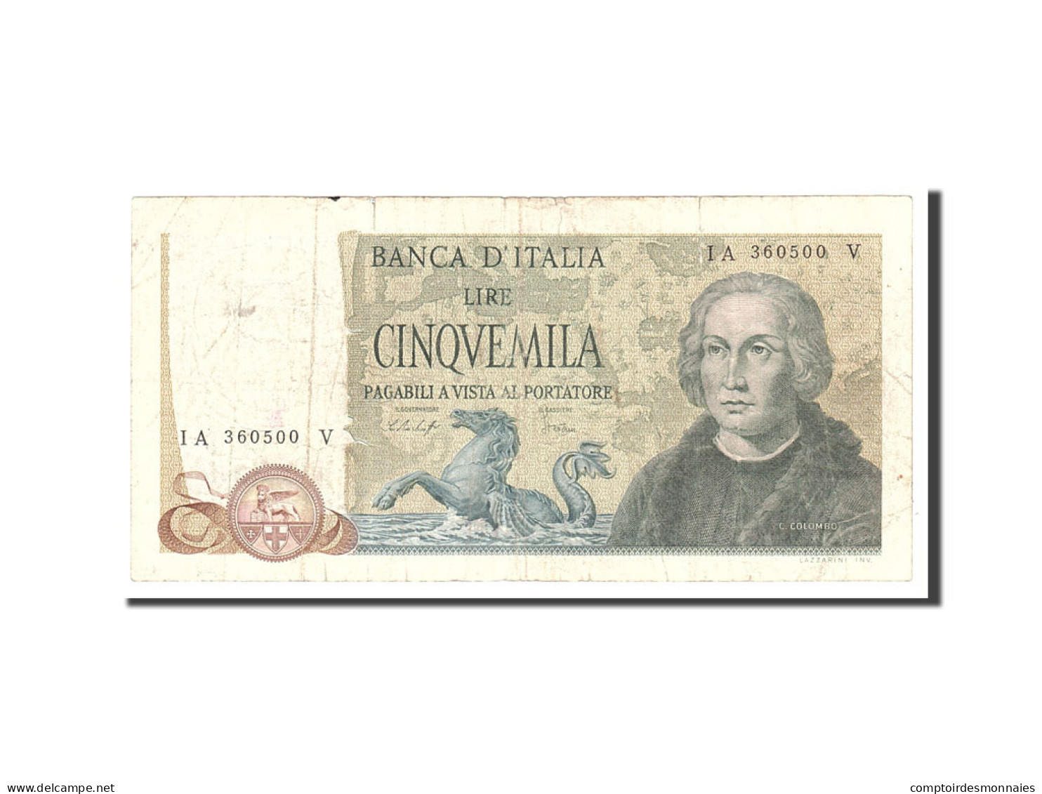 Billet, Italie, 5000 Lire, 1968, 1968-01-04, KM:98b, TB - 5000 Lire