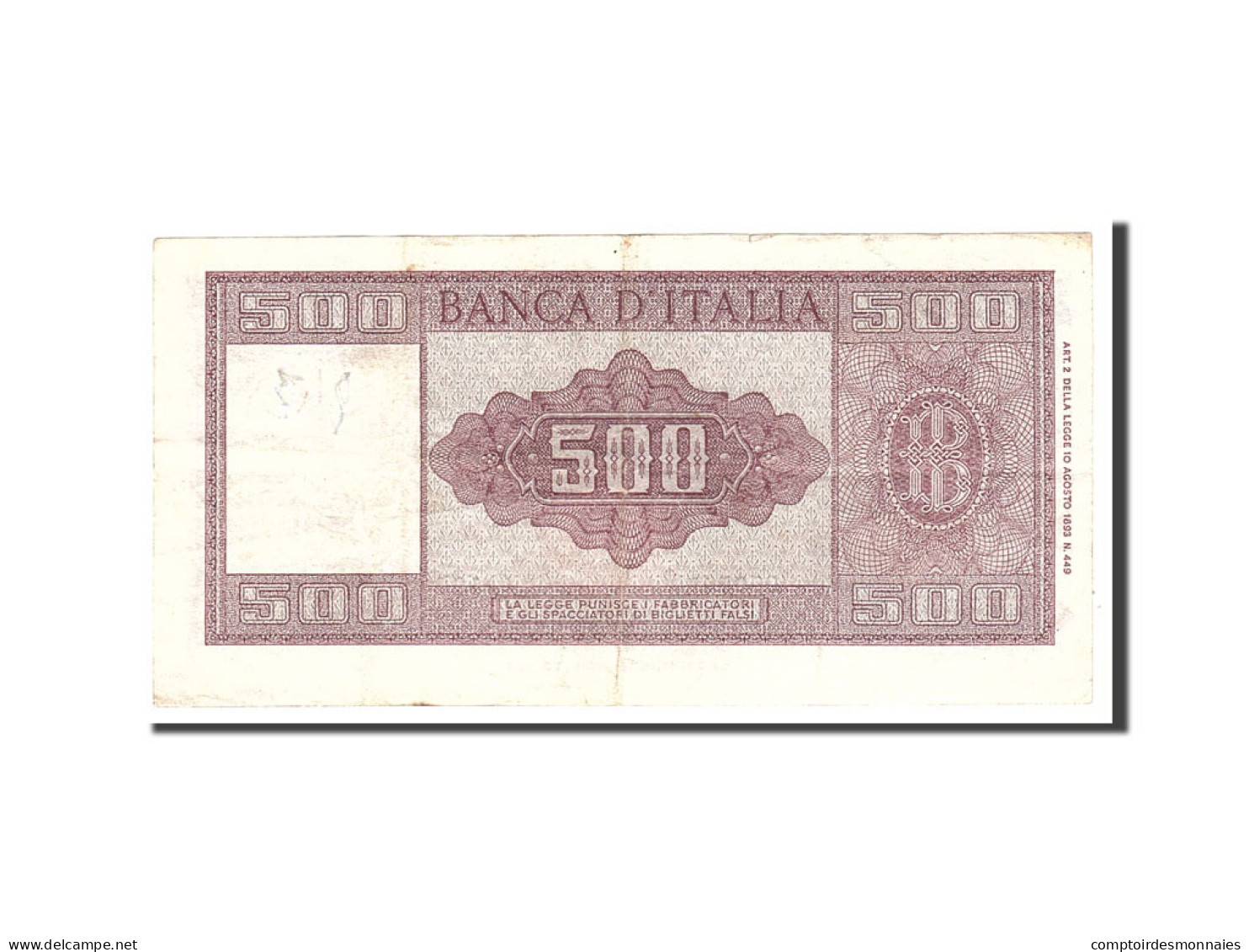 Billet, Italie, 500 Lire, 1961, 1961-03-23, KM:80a, TB - Otros & Sin Clasificación