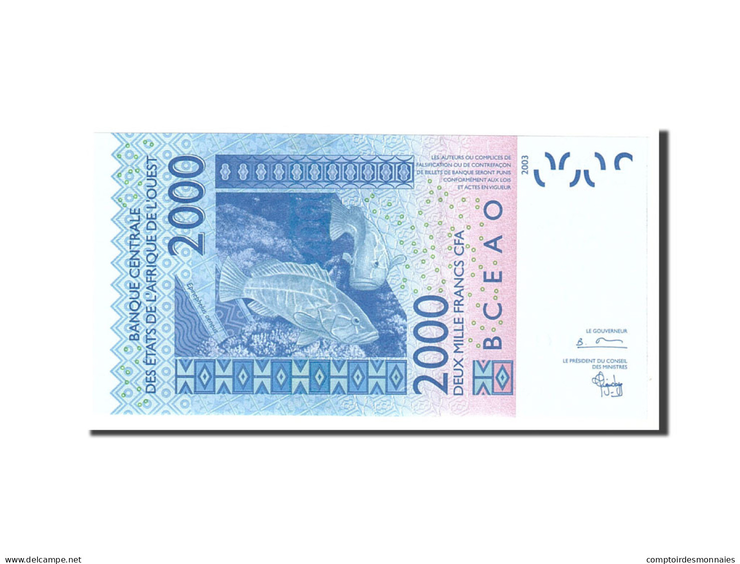 Billet, West African States, 2000 Francs, 2003, 2003, KM:116Aa, NEUF - États D'Afrique De L'Ouest