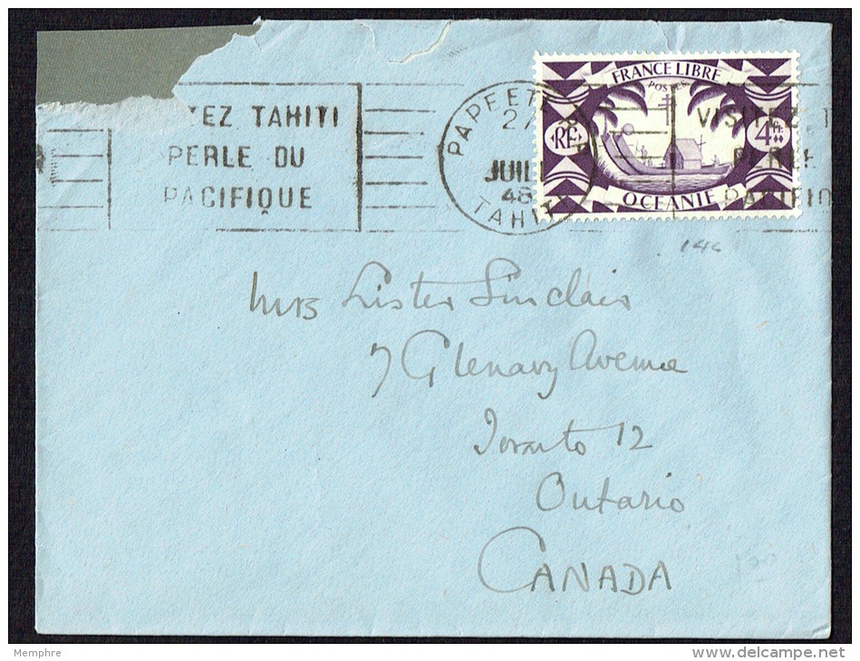 1948  Lettre Pour Le Canada  Yv 165 Série De Londres - Cartas & Documentos