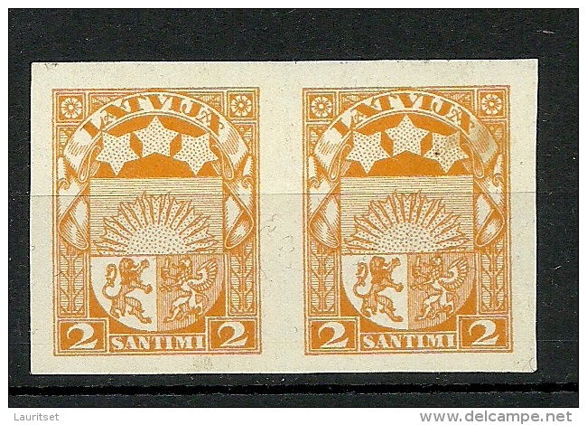 Latvia Lettland 1927 Michel 117 ARCHIVE PROOF Probedruck Essay In Pair MNH - Lettonie